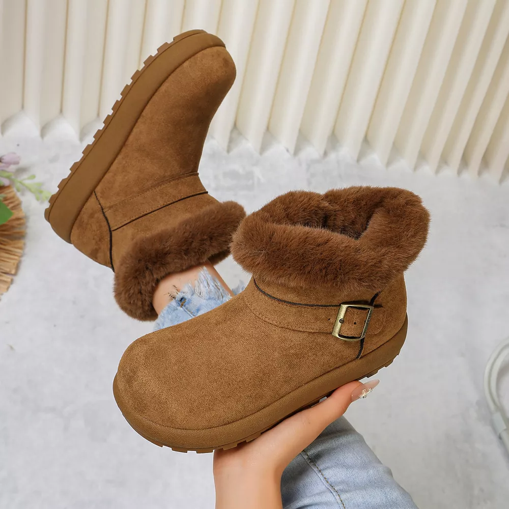 Round Toe Fuzzy Boots, image 10