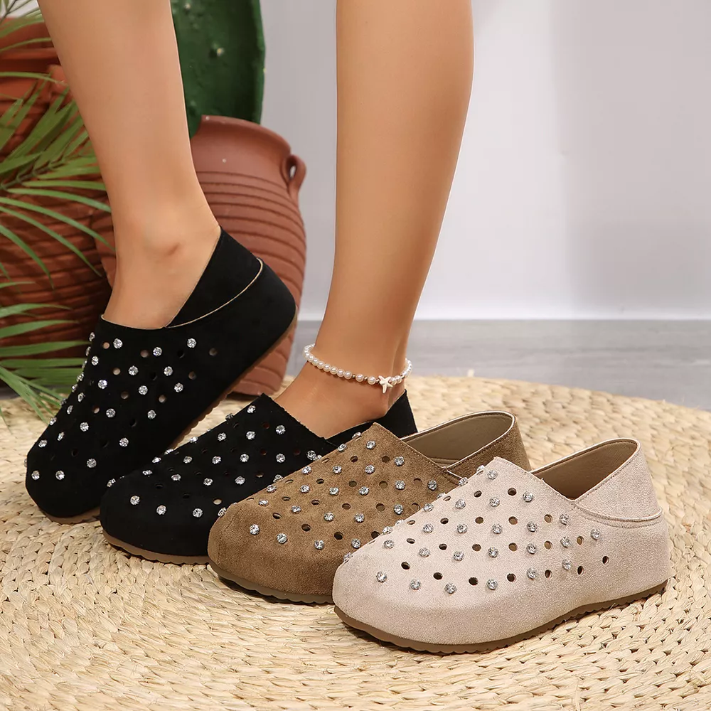 Rhinestone Round Toe Slip-Ons, image 2