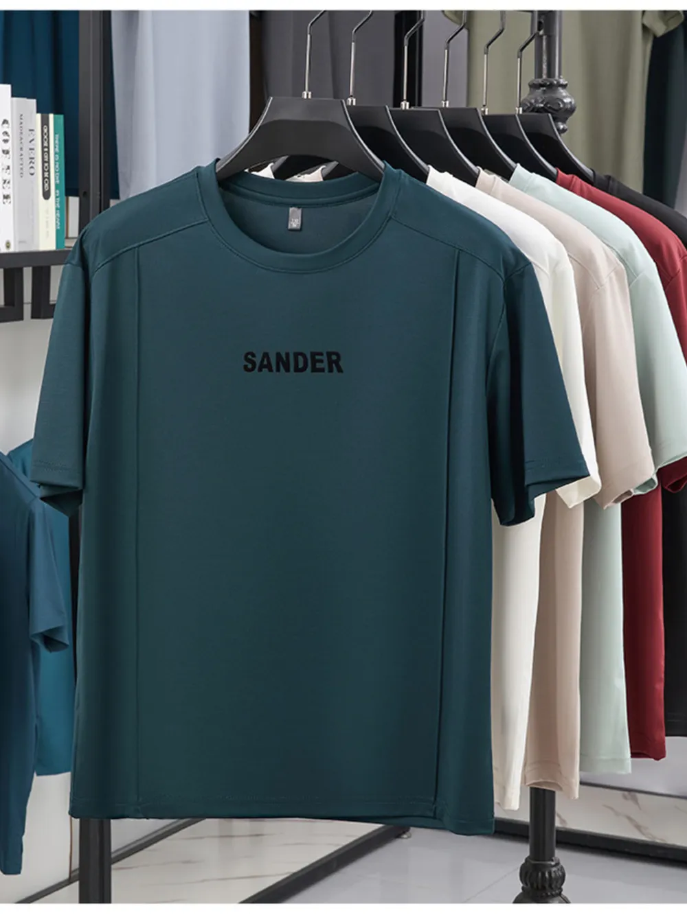 Men's Plus Size Letter Round Neck Short Sleeve T-Shirt, image 4