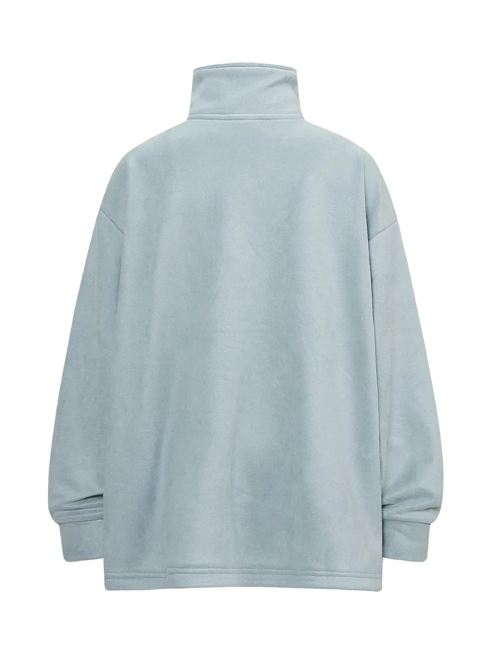 Men's Oversized Zipper Detail Turtleneck Sweatshirt, image 3
