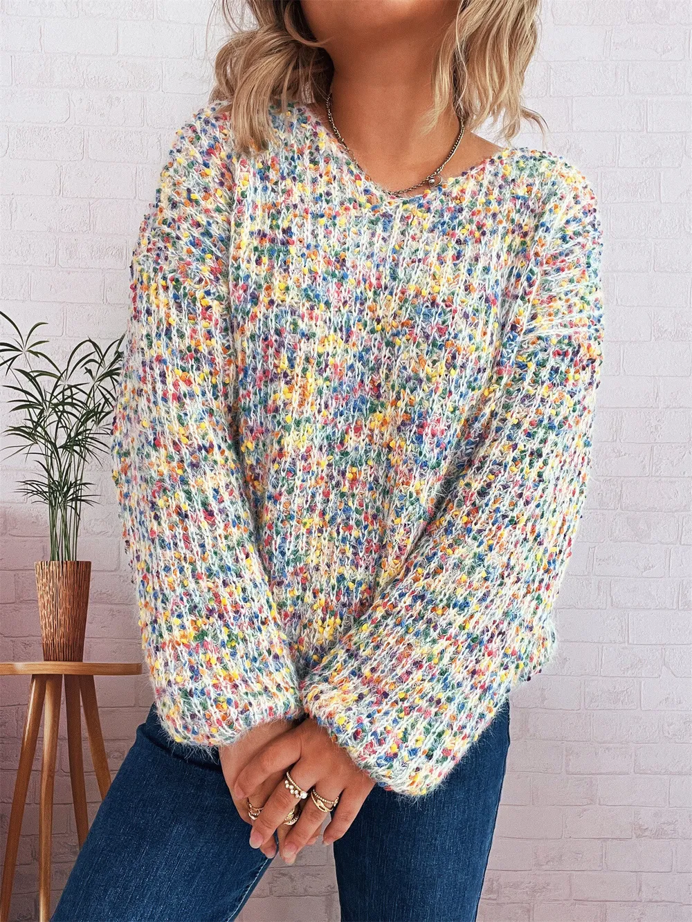 Colorful Long Sleeve Sweater, image 25