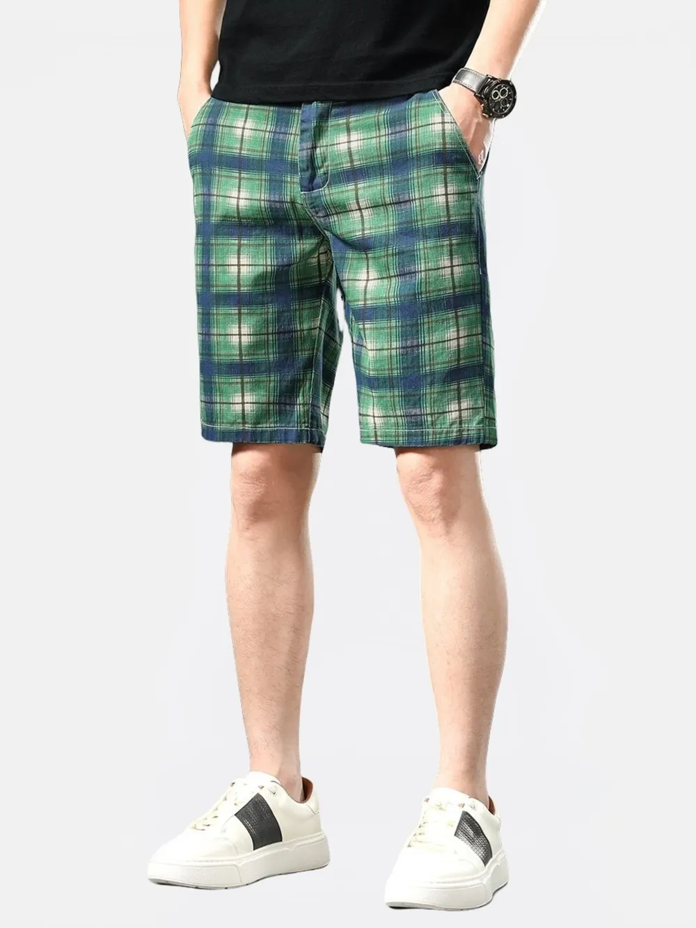 Men's Plaid Casual Shorts, image 2