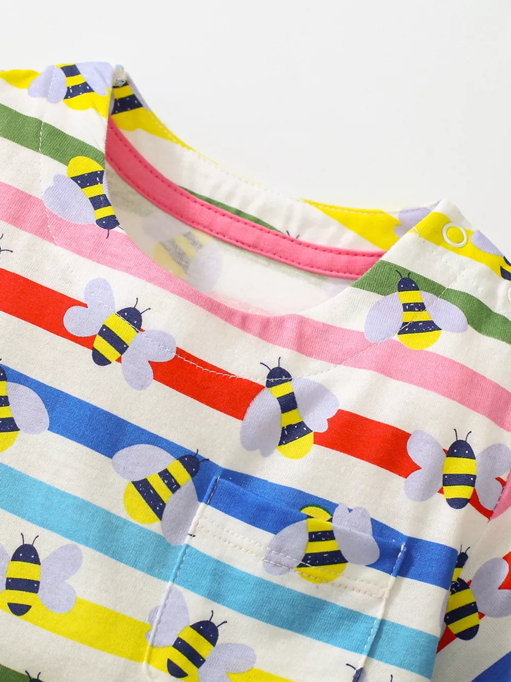 Children's Striped Bee Print Casual Dress, image 3