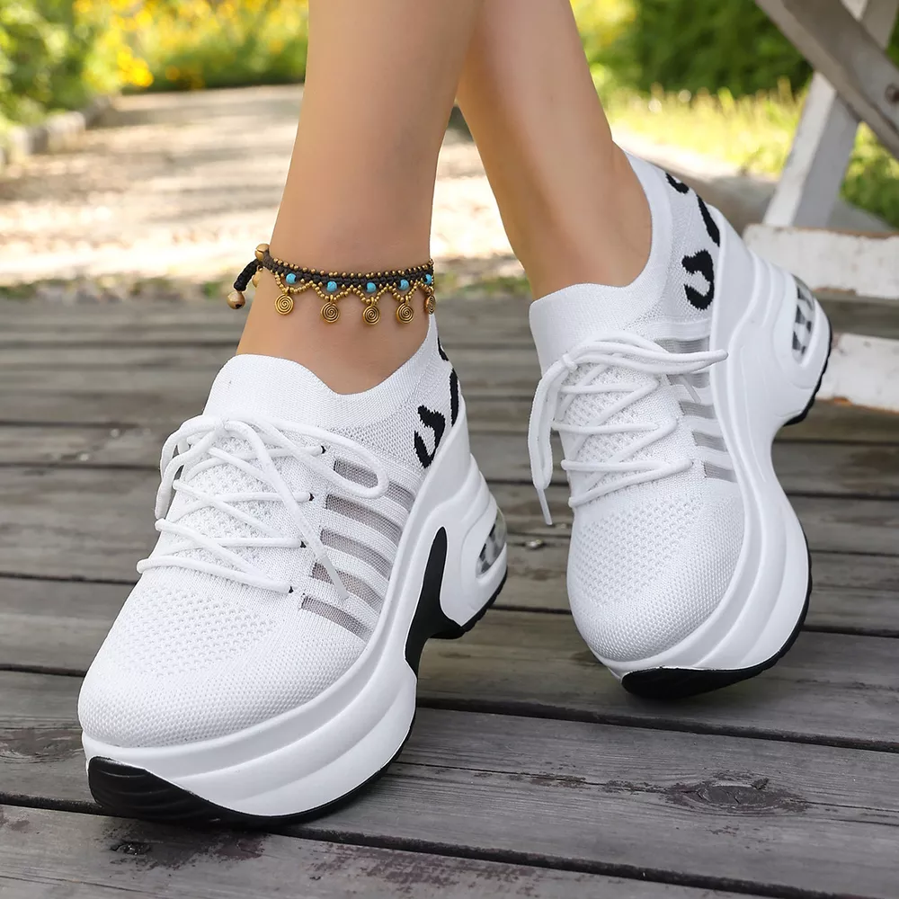 Round Toe Platform Sneakers, image 6