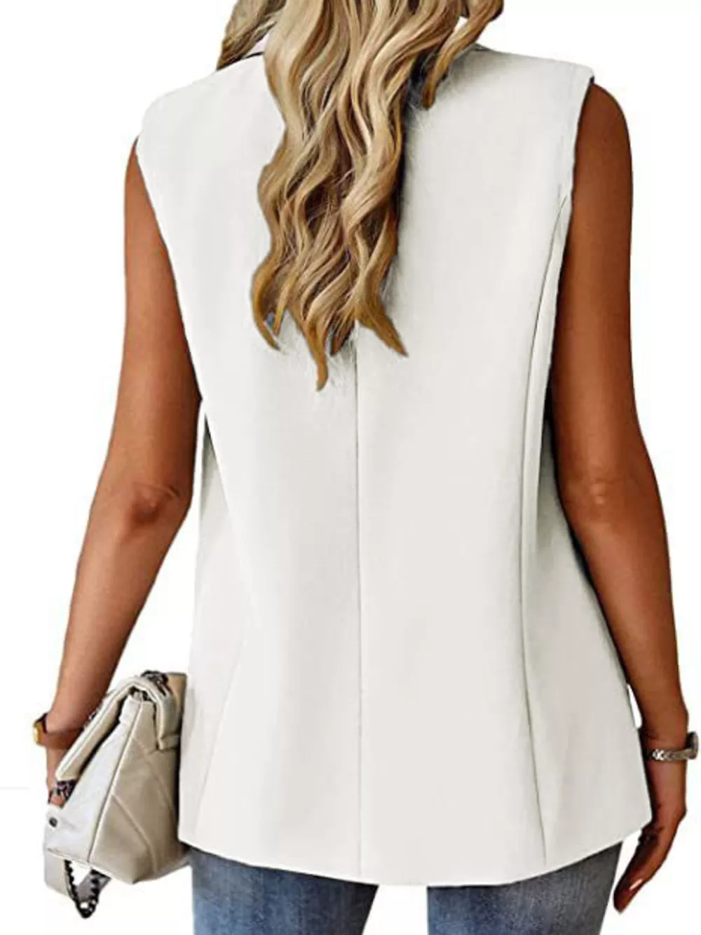 Full Size One Button Lapel Collar Vest Coat Plus Size, image 19