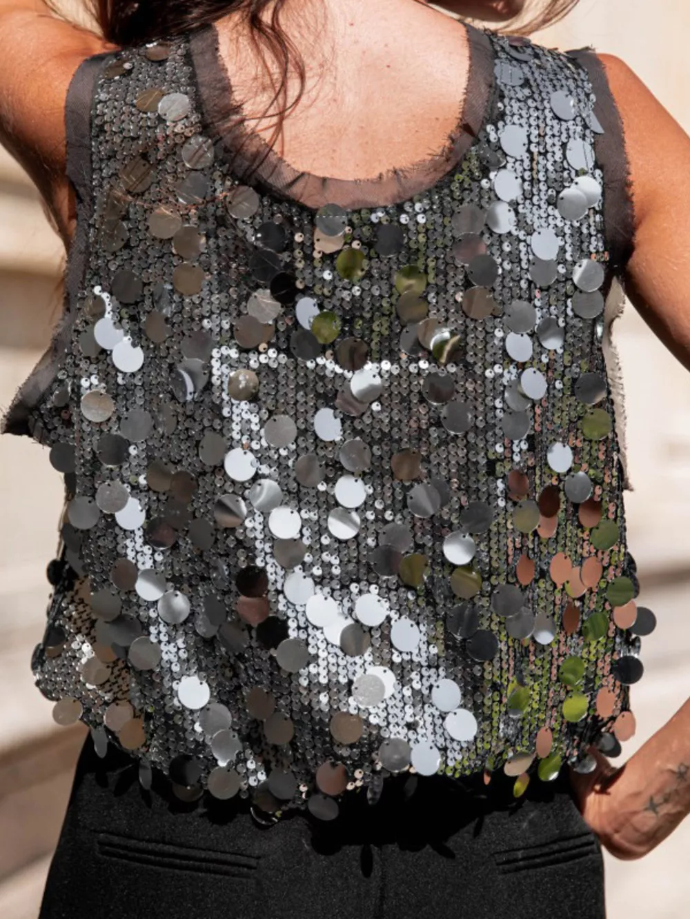 Sequin Round Neck Tank, image 6