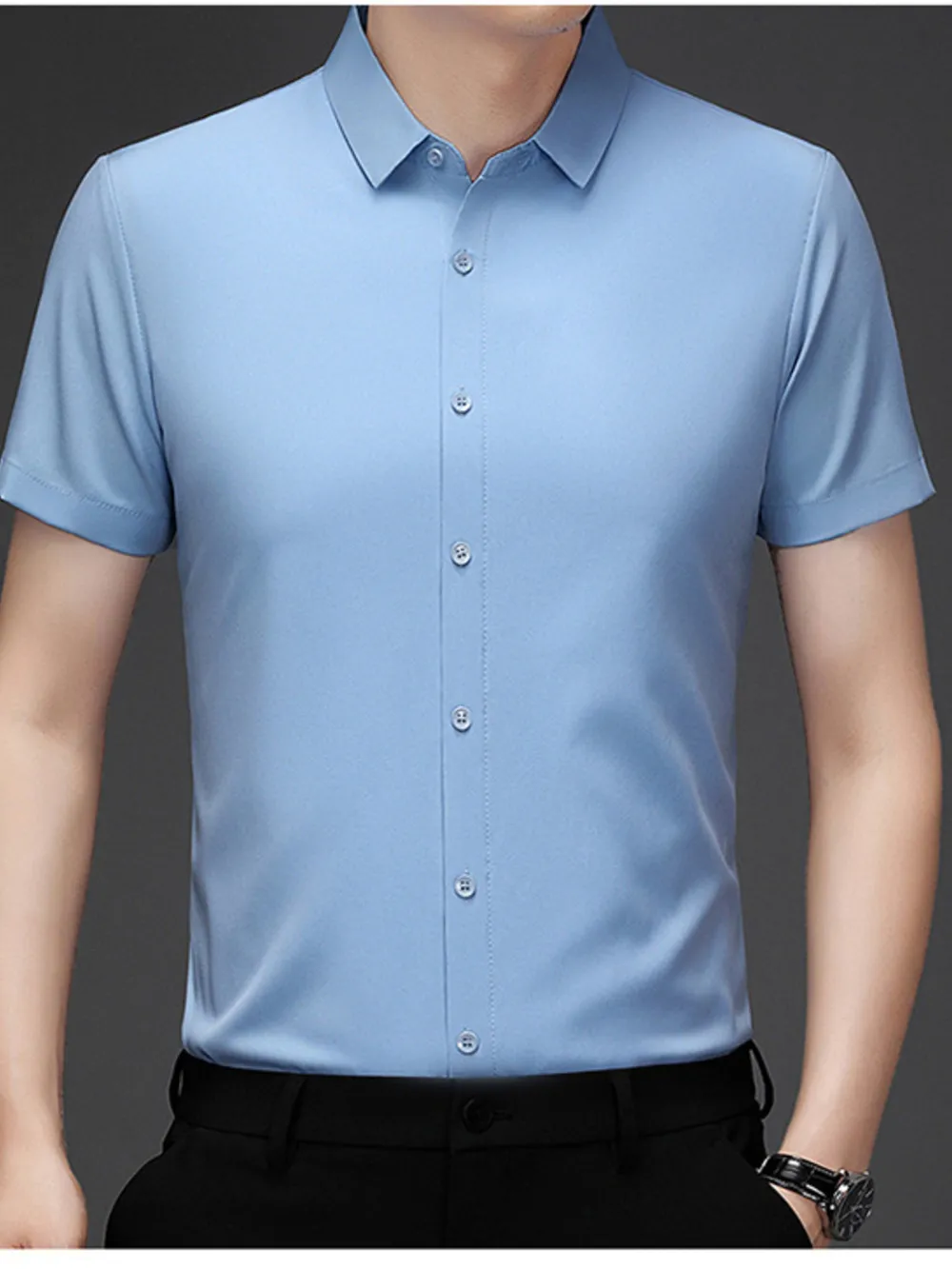 Men's Plus Size Button Up Short Sleeve Shirt, image 5