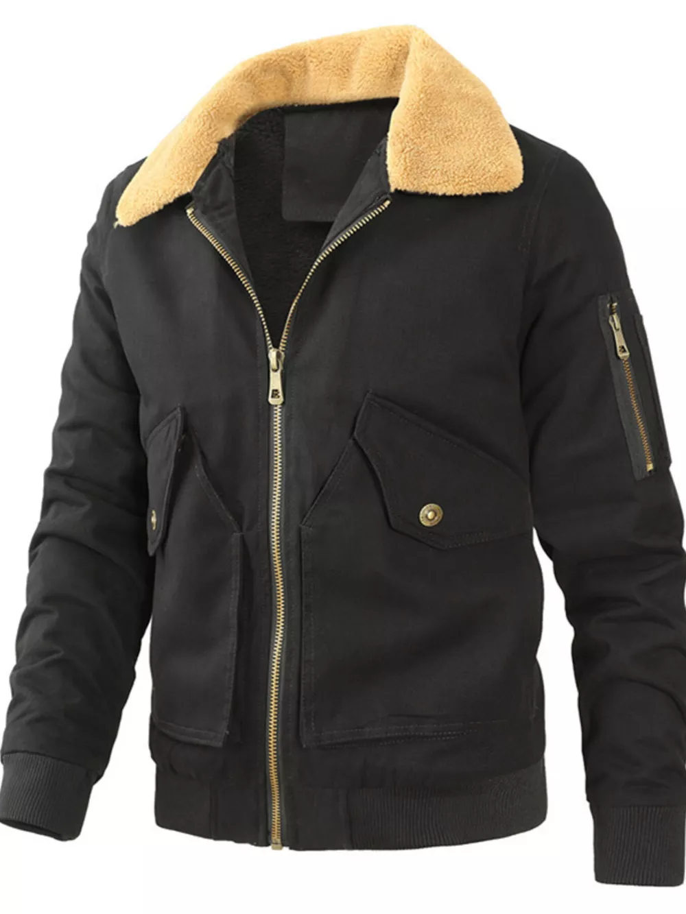 Men's Full Size Zip Up Bomber Jacket Plus Size, image 4