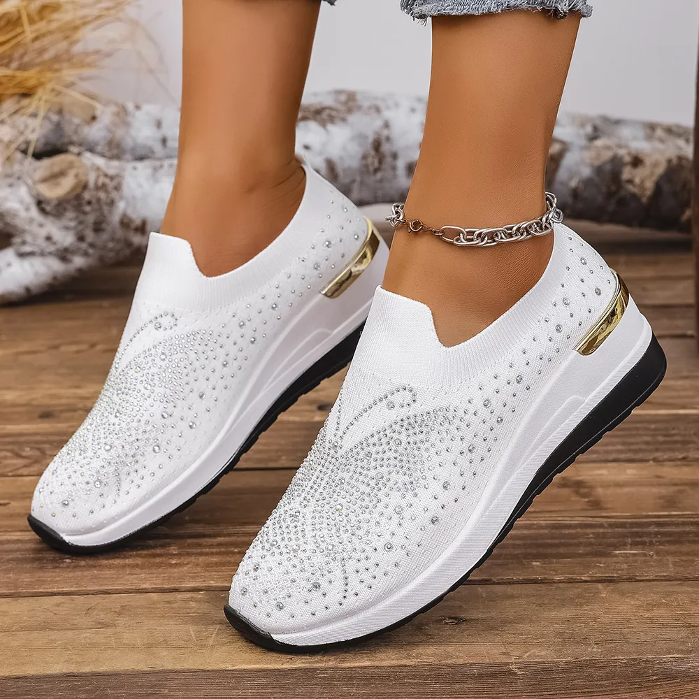 Rhinestone Wedge Sneakers, image 5