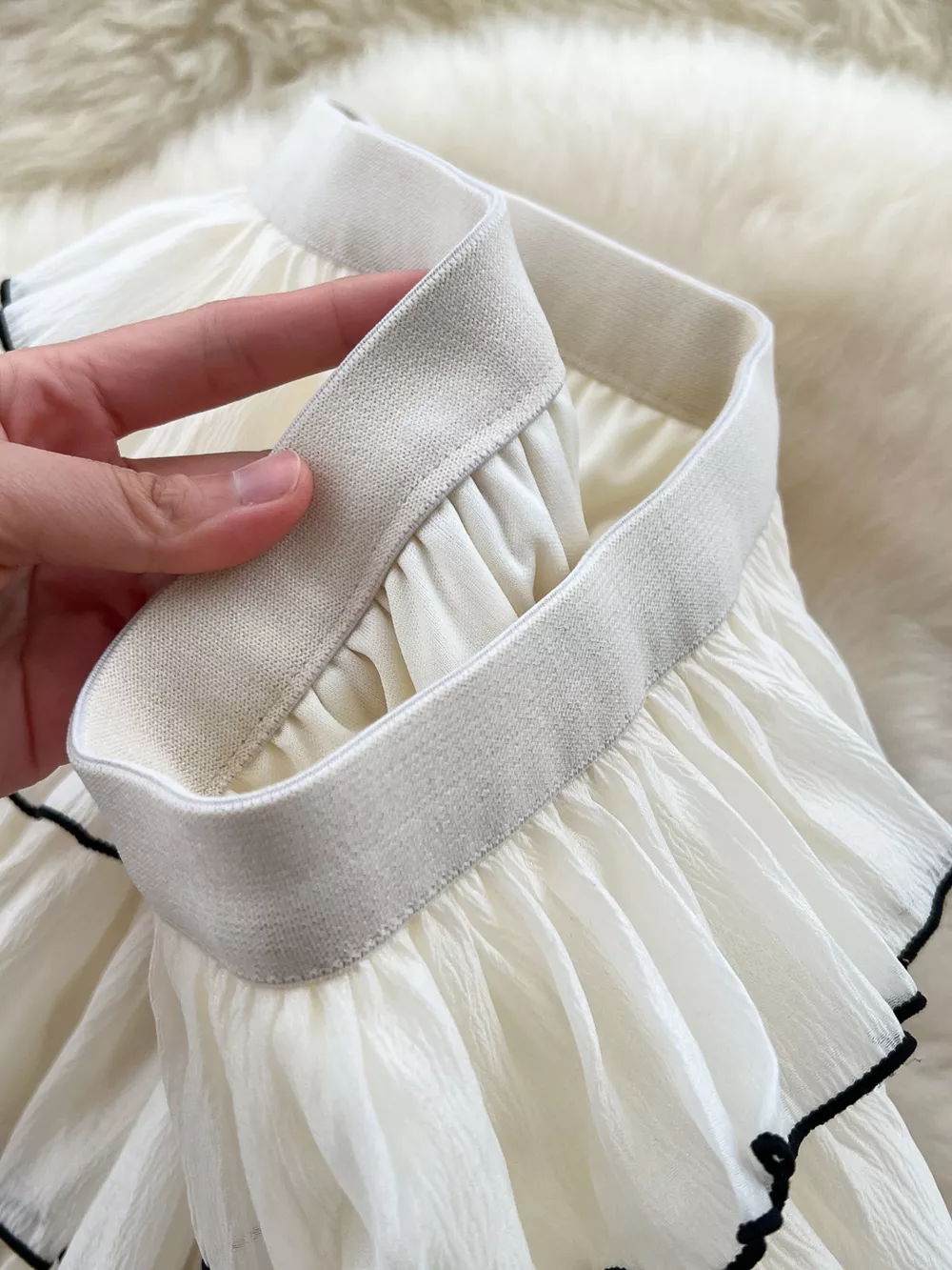 Ruffled Contrast Trim Skirt, image 5