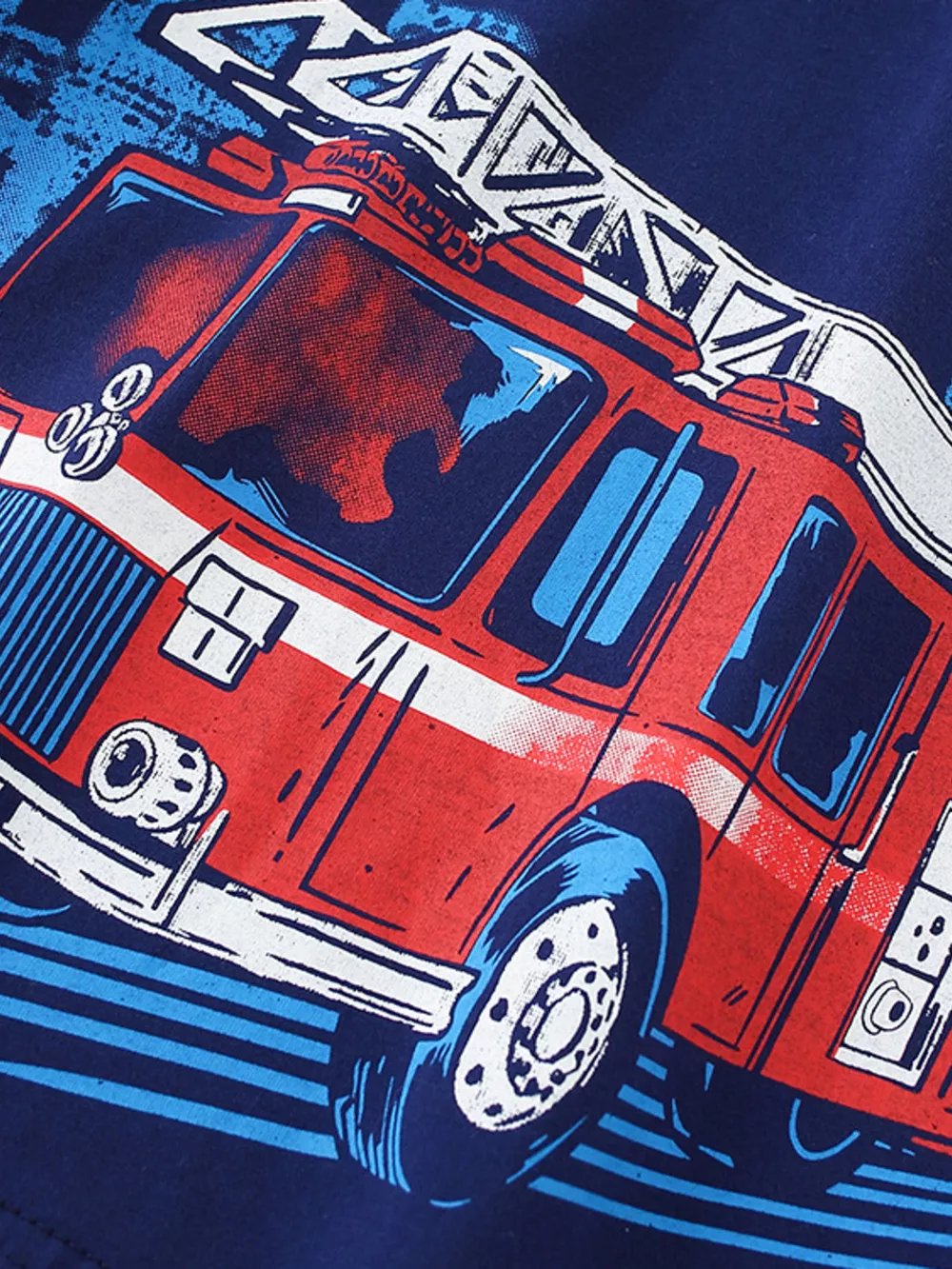 Children's Fire Truck Graphic Short Sleeve T-Shirt, image 2