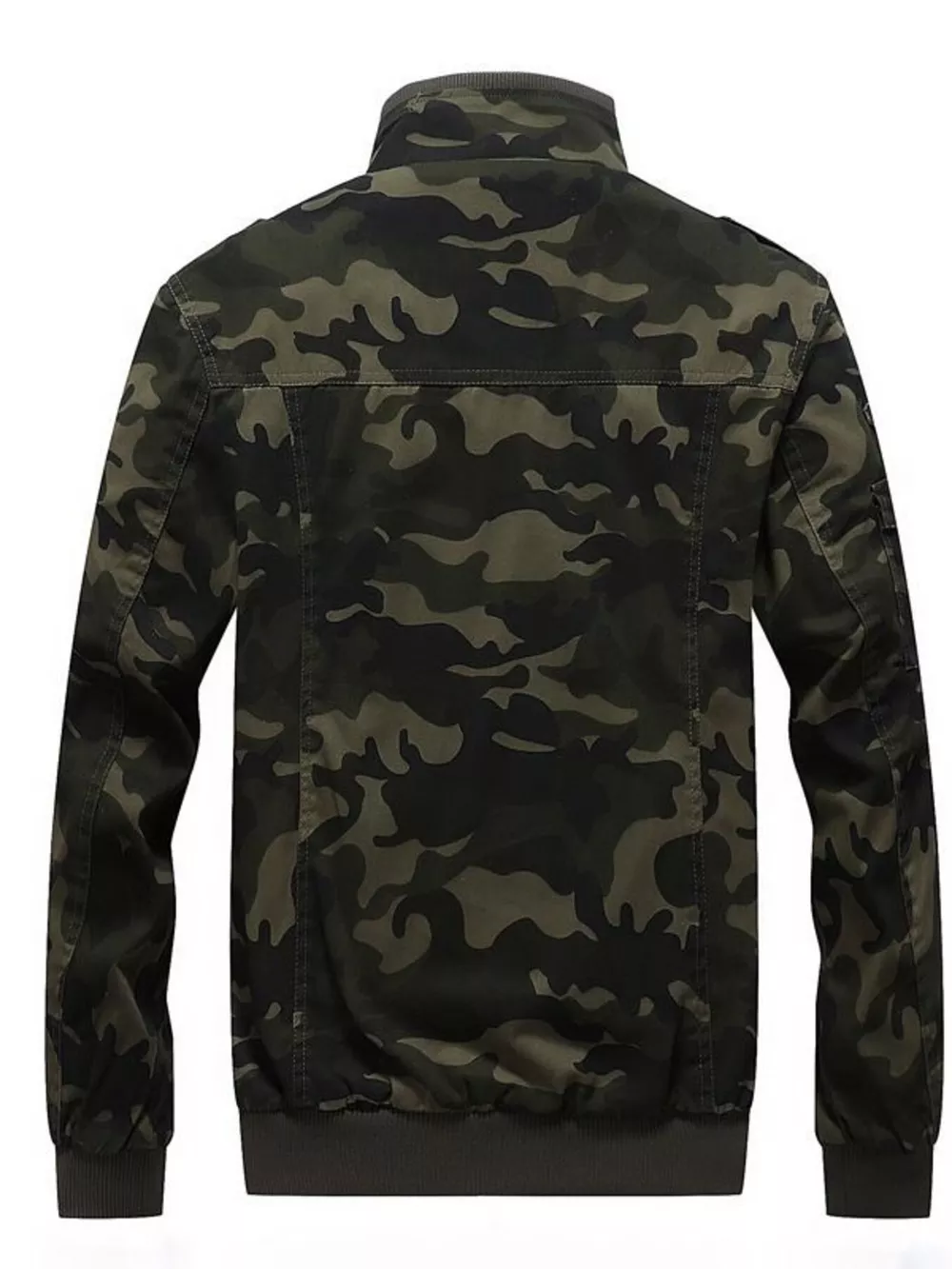 Men's Plus Size Camouflage Zip Up Jacket, image 3
