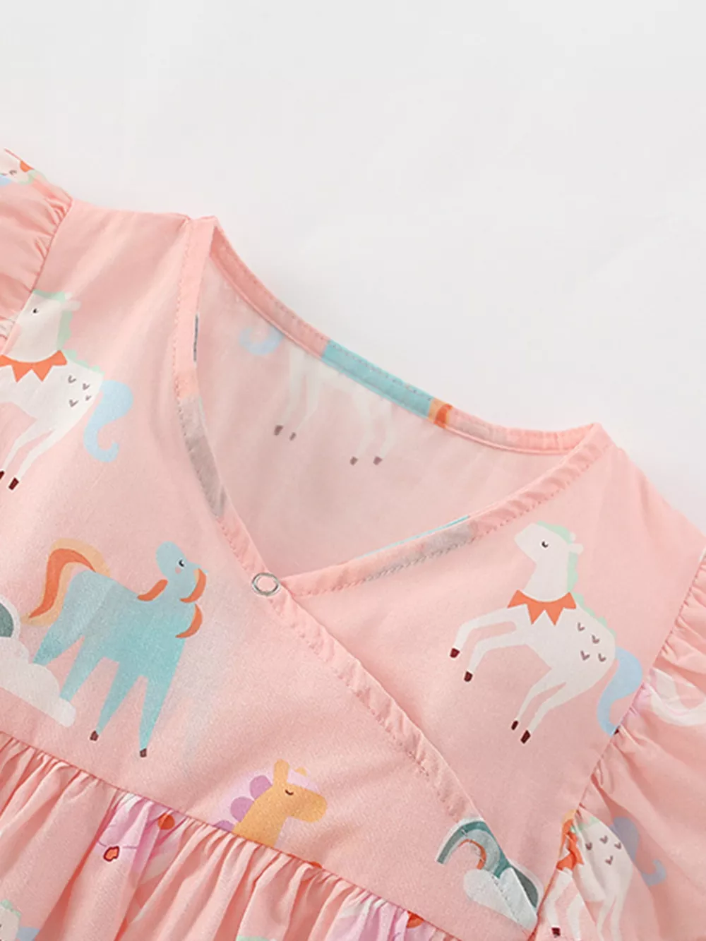 Children's Unicorn Print Flutter Sleeve Dress, image 3