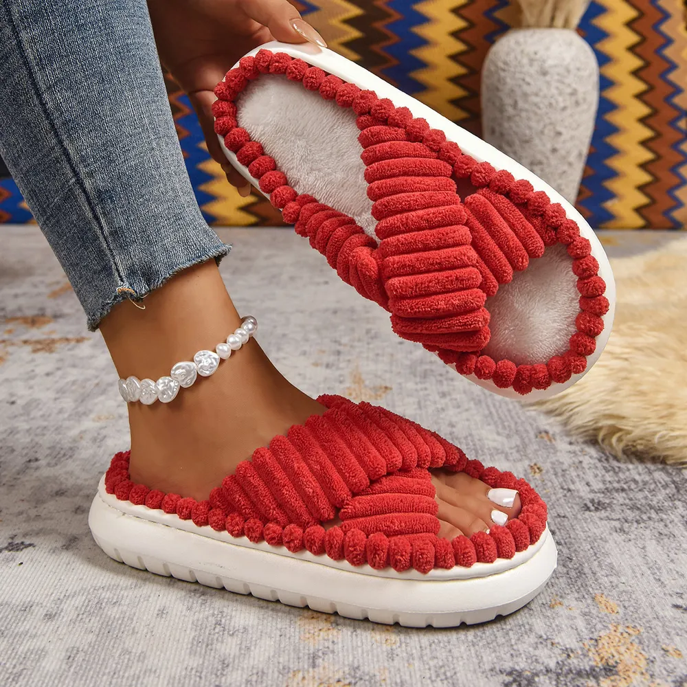 Crisscross Open Toe Platform Slippers, image 7