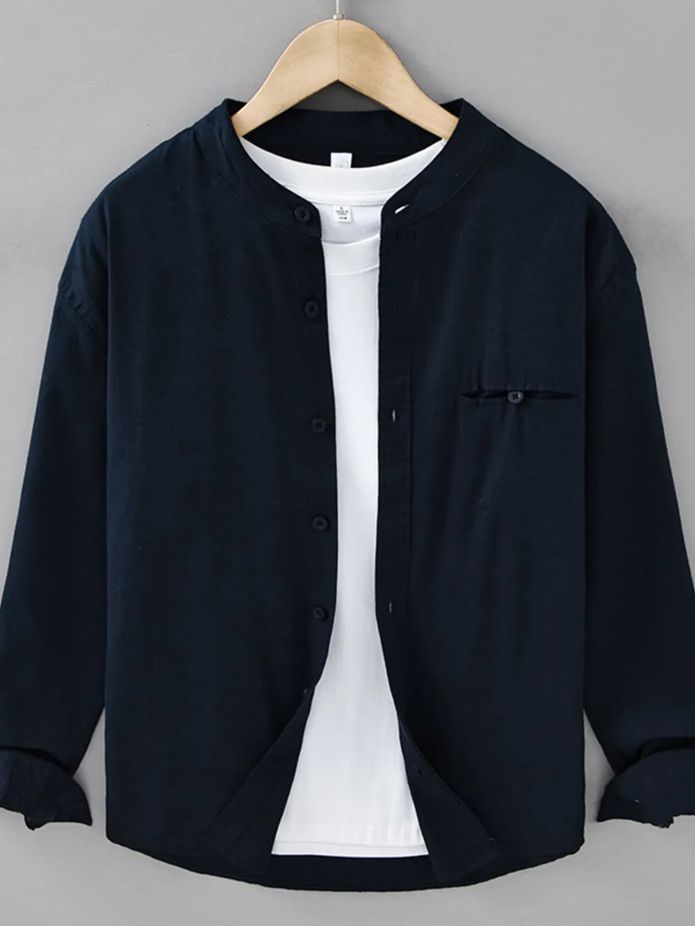 Men's Plus Size Casual Button Up Long Sleeve Shirt, image 2