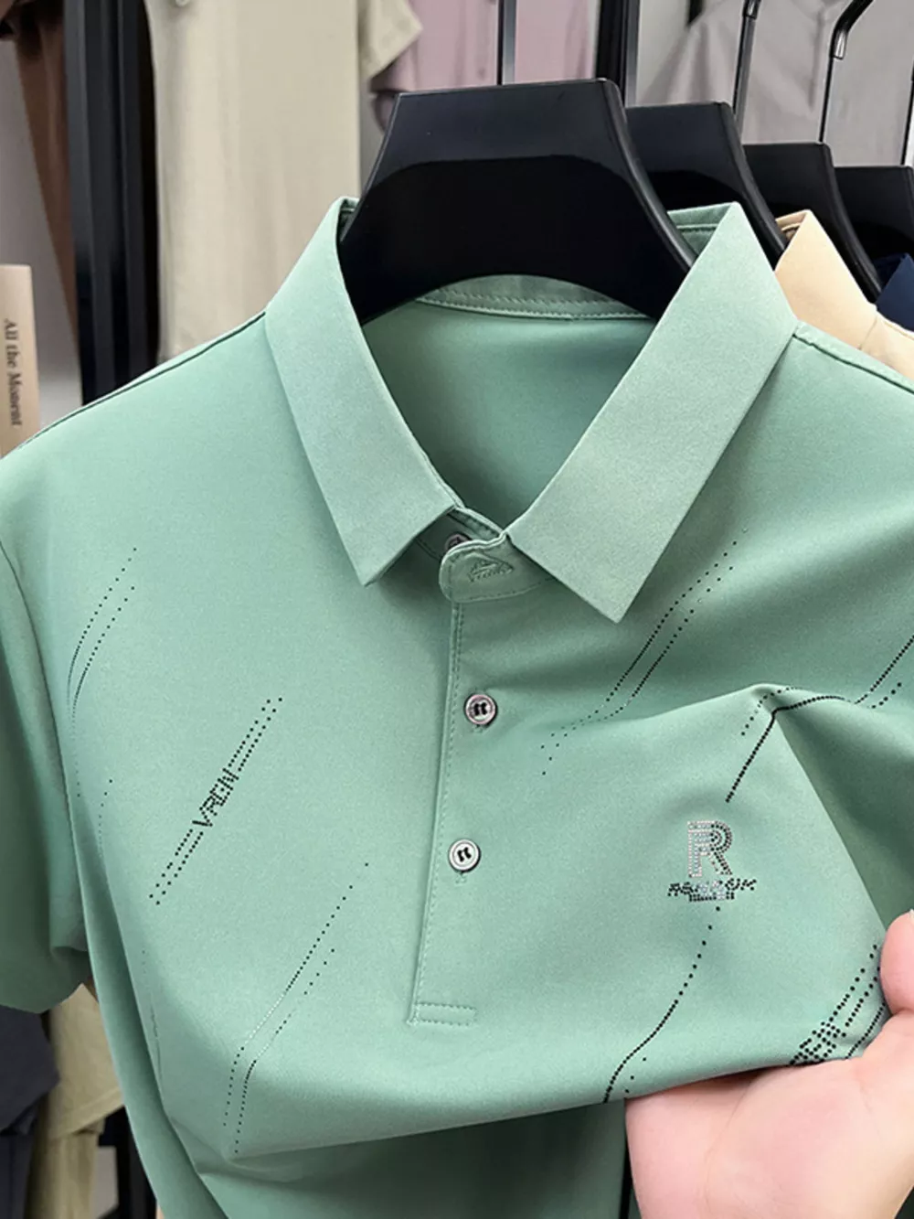 Men's Plus Size Button Detail Short Sleeve Polo, image 6