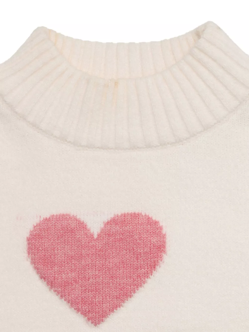 Heart Mock Neck Long Sleeve Sweater, image 4