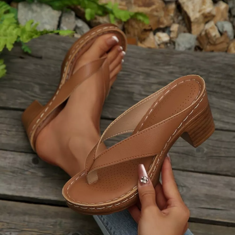 Toe Post Block Heels Sandals, image 7