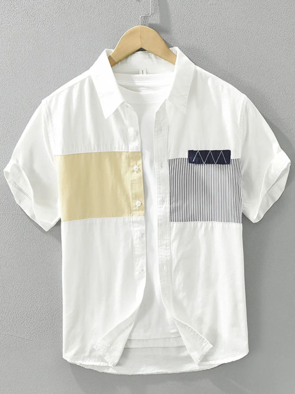 Men's Plus Size Button Up Short Sleeve Shirt, image 2