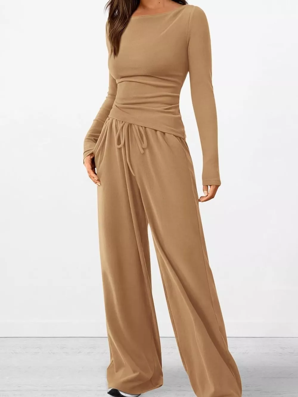 Long Sleeve Top and Wide Leg Pants Set, image 14
