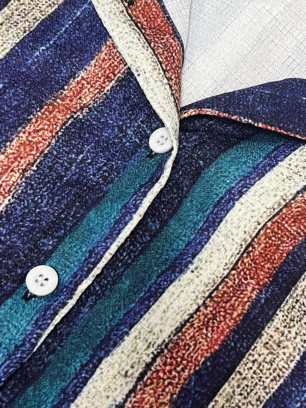 Striped Button-Front Shirt Dress, image 5