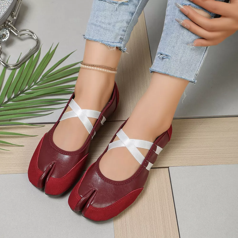 Split-Toe Tabi Ballet Sandals with Crisscross Straps, image 5