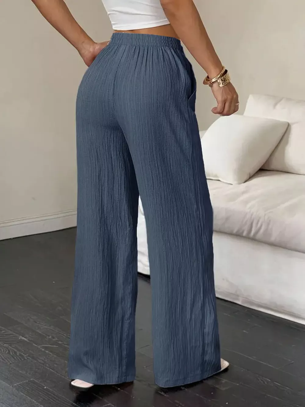 Wide Leg Pants with Drawstring, image 4