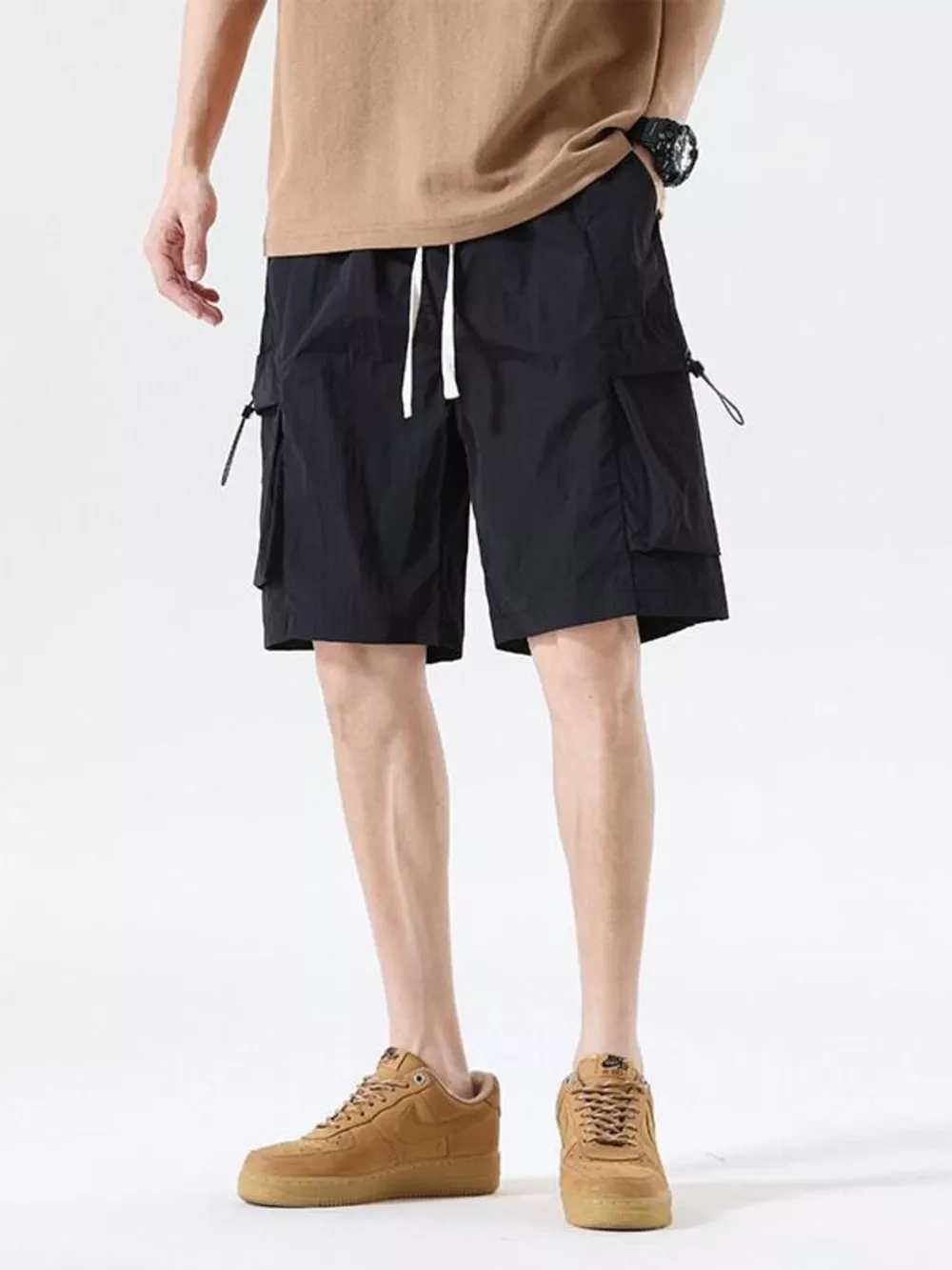 Men's Drawstring Cargo Shorts, image 2