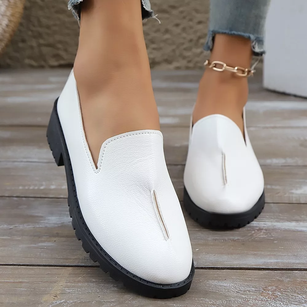 Round Toe Block Heels Loafers, image 7