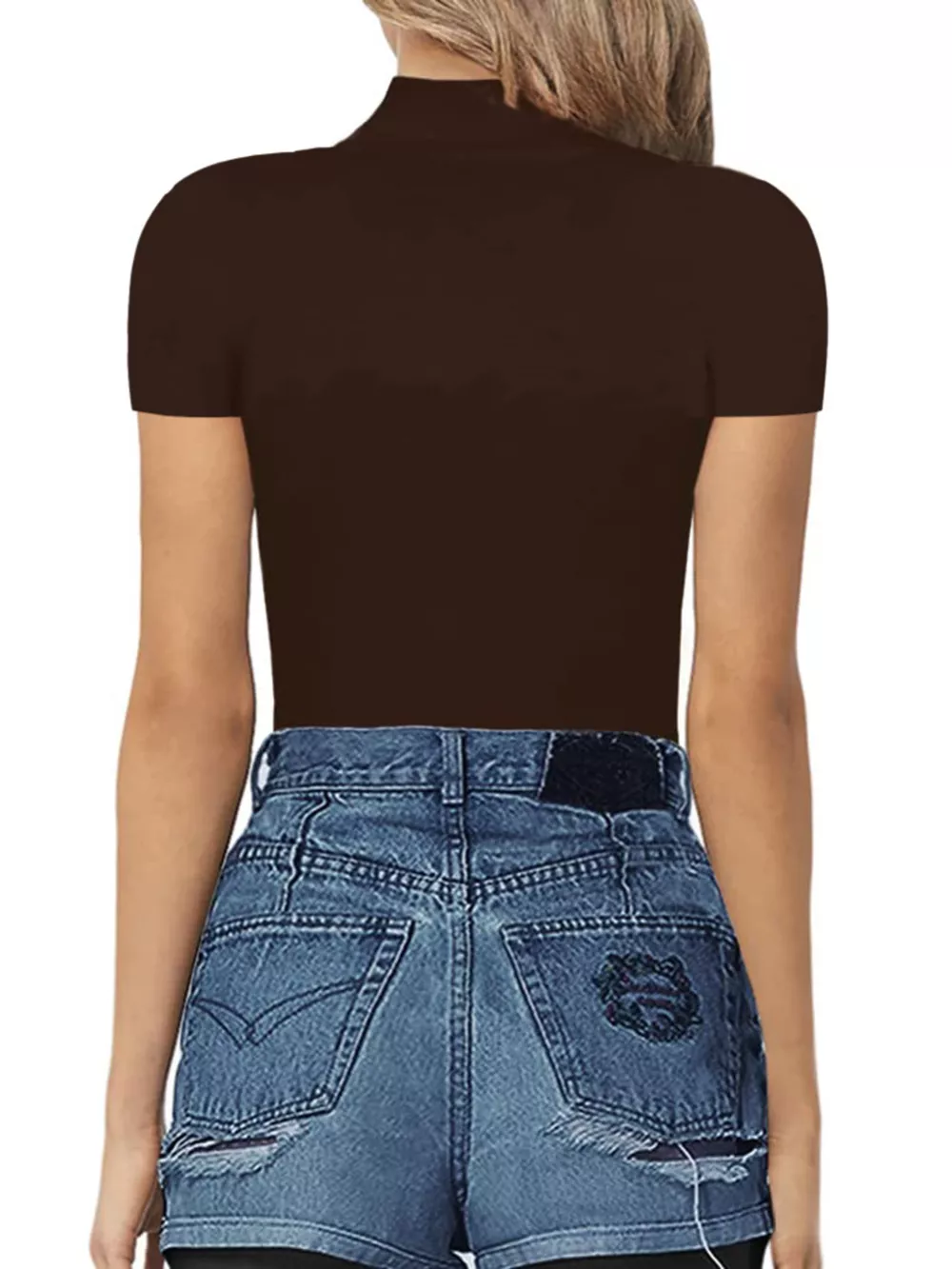 Mock Neck Short Sleeve Bodysuit, image 21