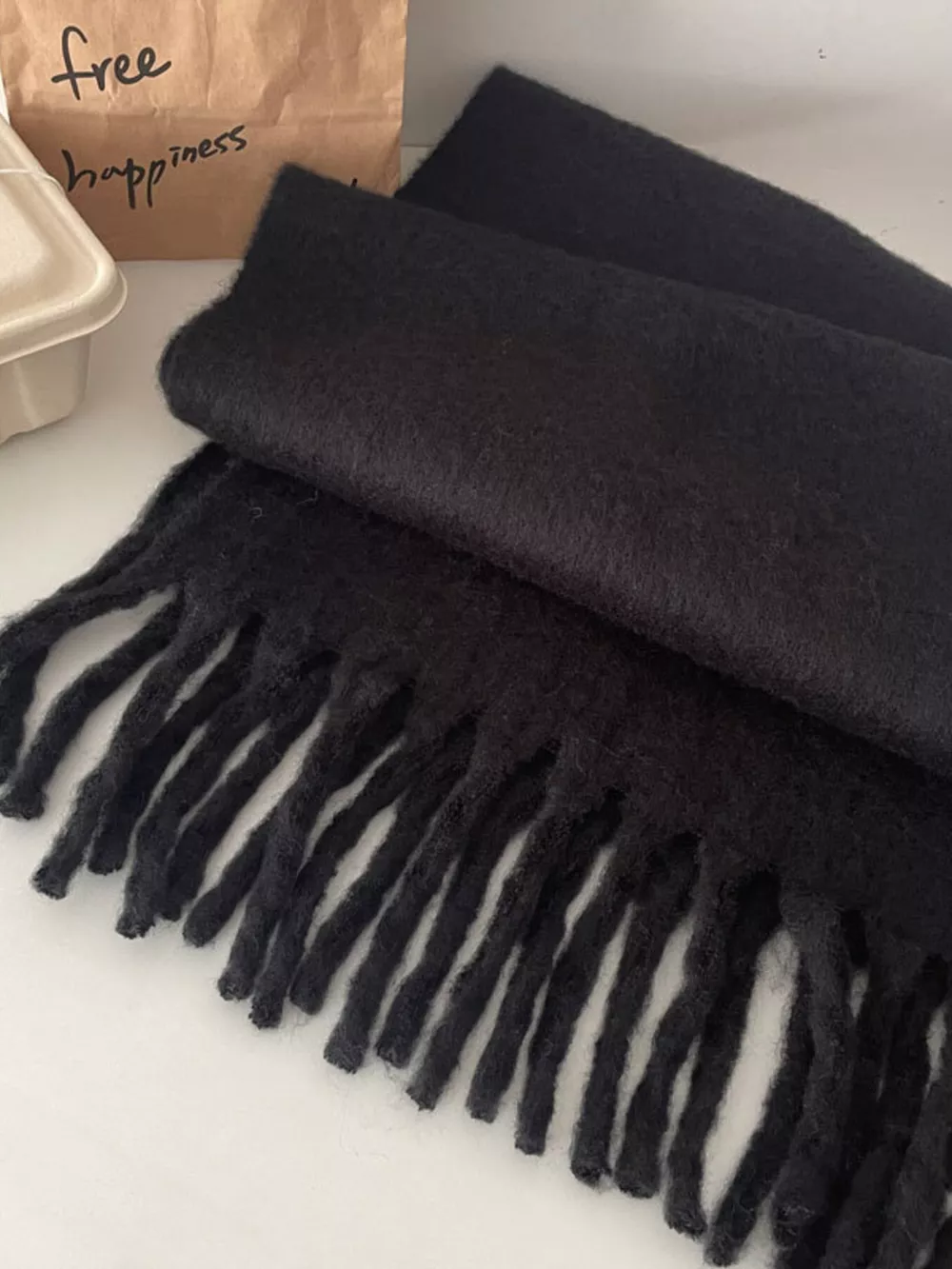 Solid Color Fringe Scarf, image 6