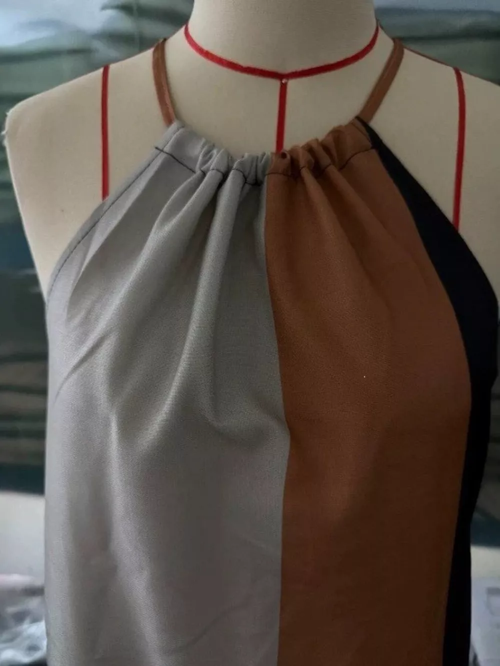 Color-Block Leopard Print Sleeveless Maxi Dress, image 3