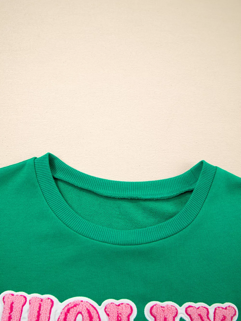 HOLLY JOLLY Towel Embroidered Christmas Holiday Sweatshirt, image 5