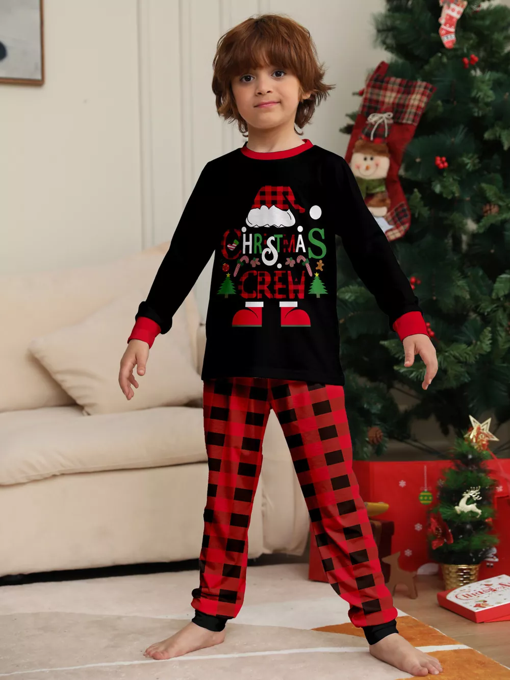 Full Size Matching Family Christmas Pajamas Set with Festive Graphic Plus Size, image 9
