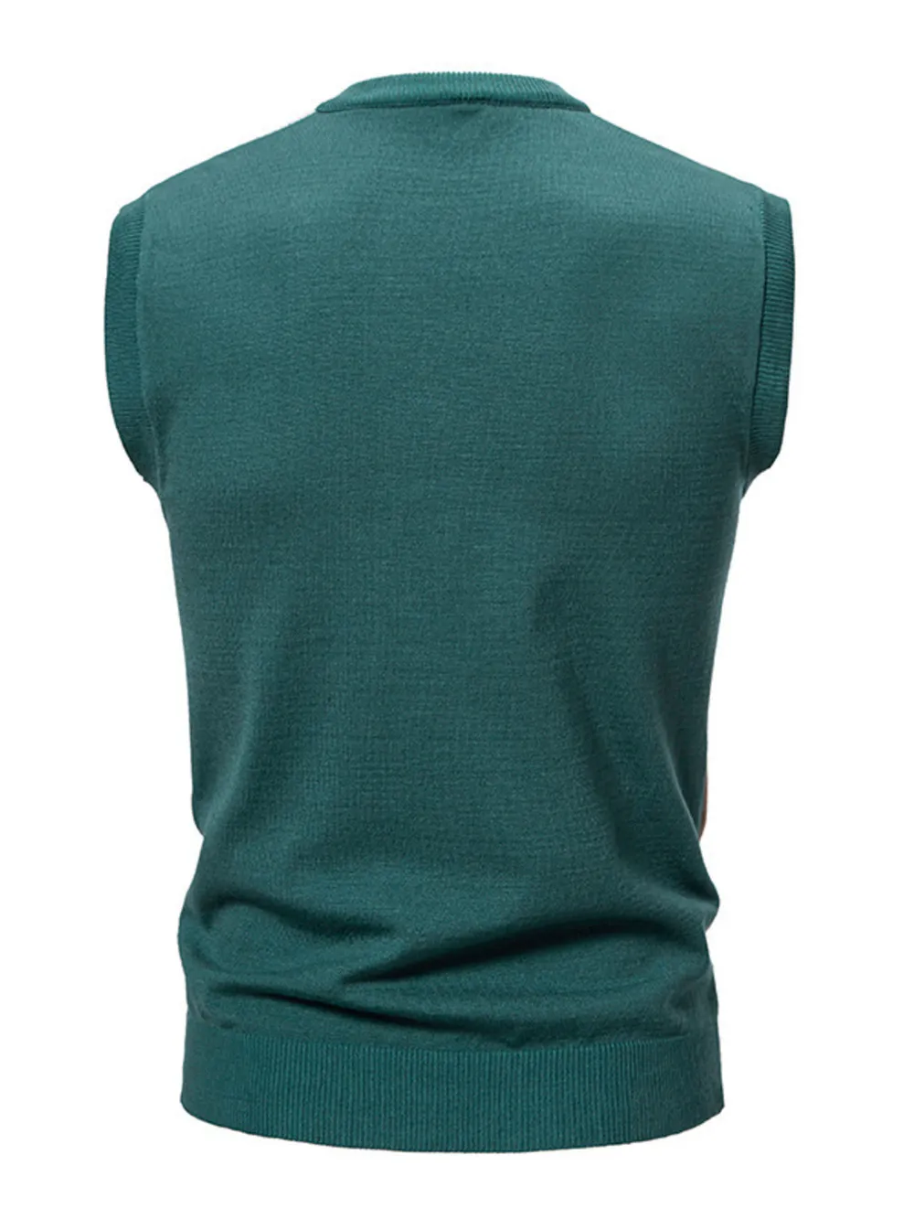 Men's Plus Size Diamond Pattern V-Neck Sweater Vest, image 9