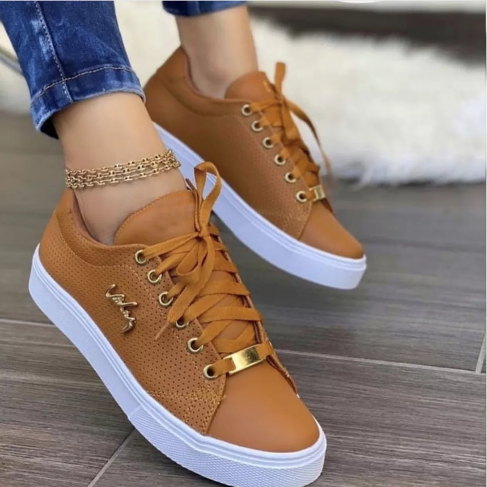 Lace Up Round Toe Sneakers, image 3