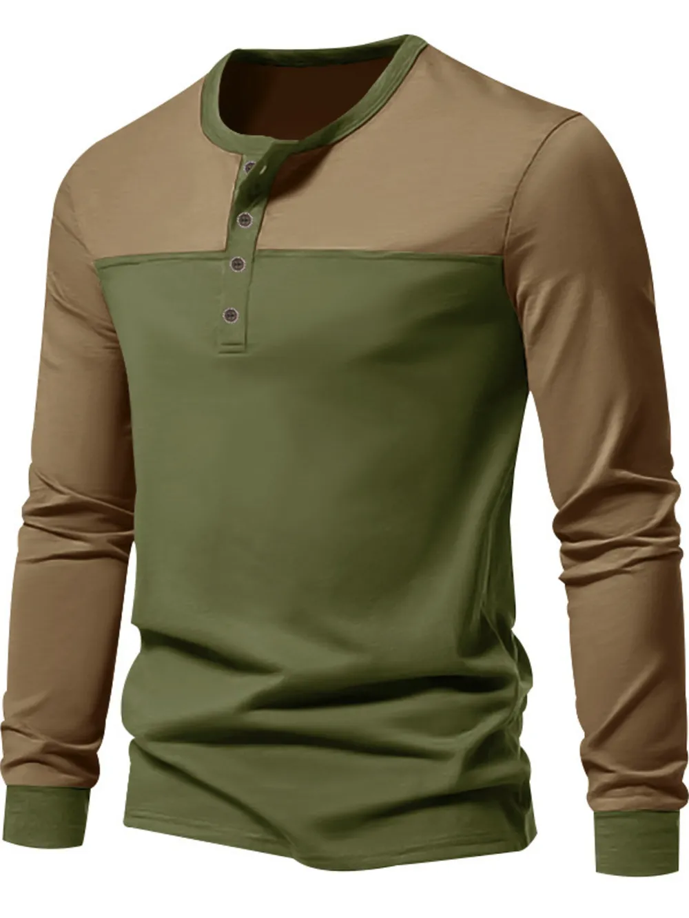 Men's Full Size Button Detail Short Sleeve Top Plus Size, image 3