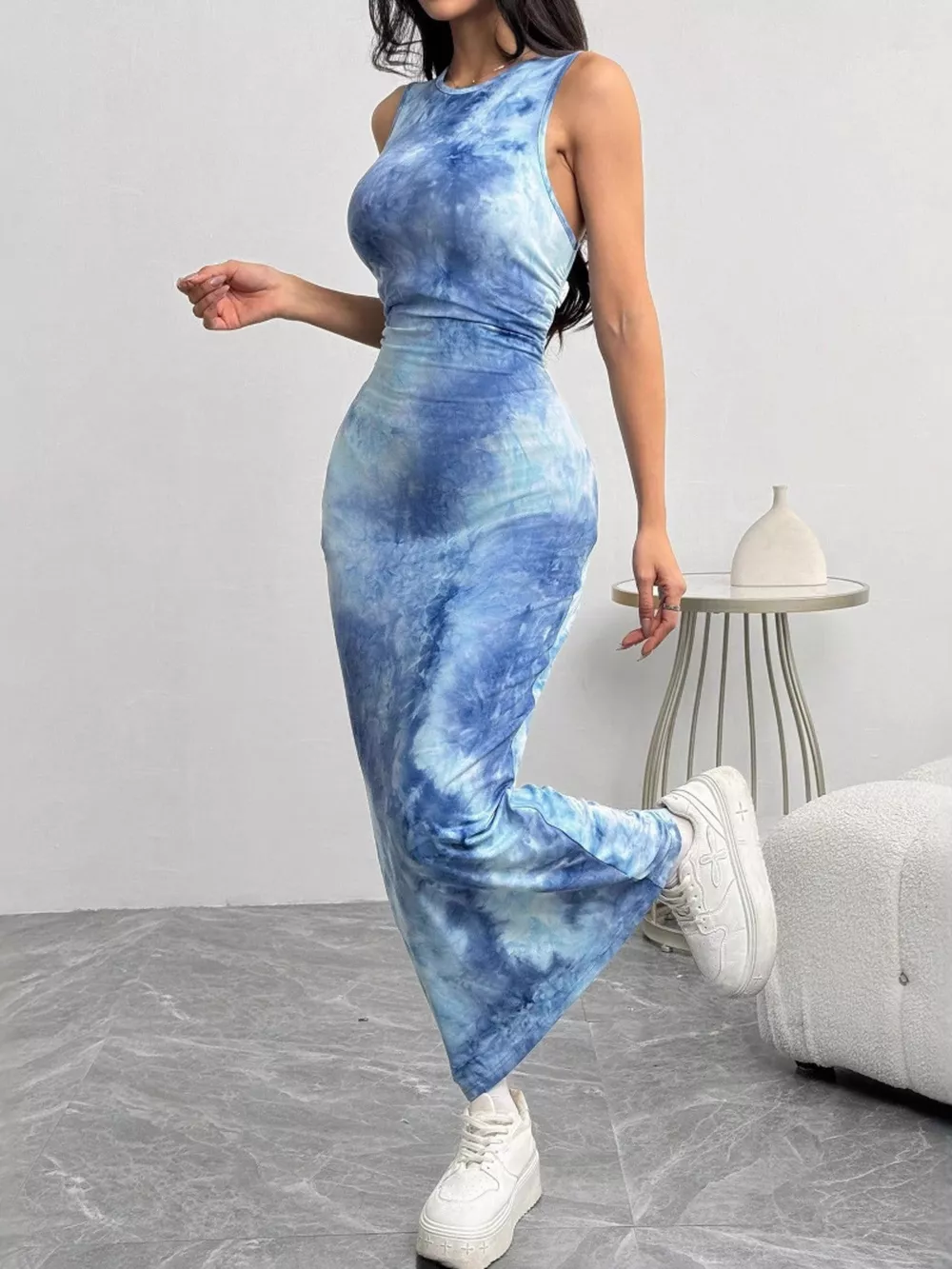 Tie-Dye Bodycon Maxi Dress, image 6