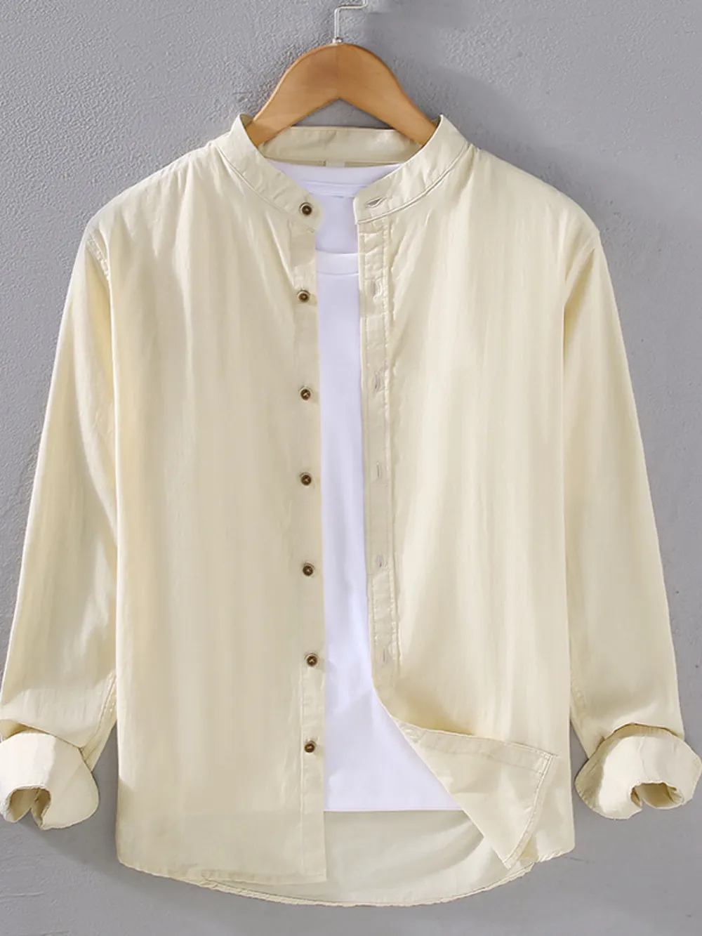 Men's Plus Size Button Up Long Sleeve Shirt