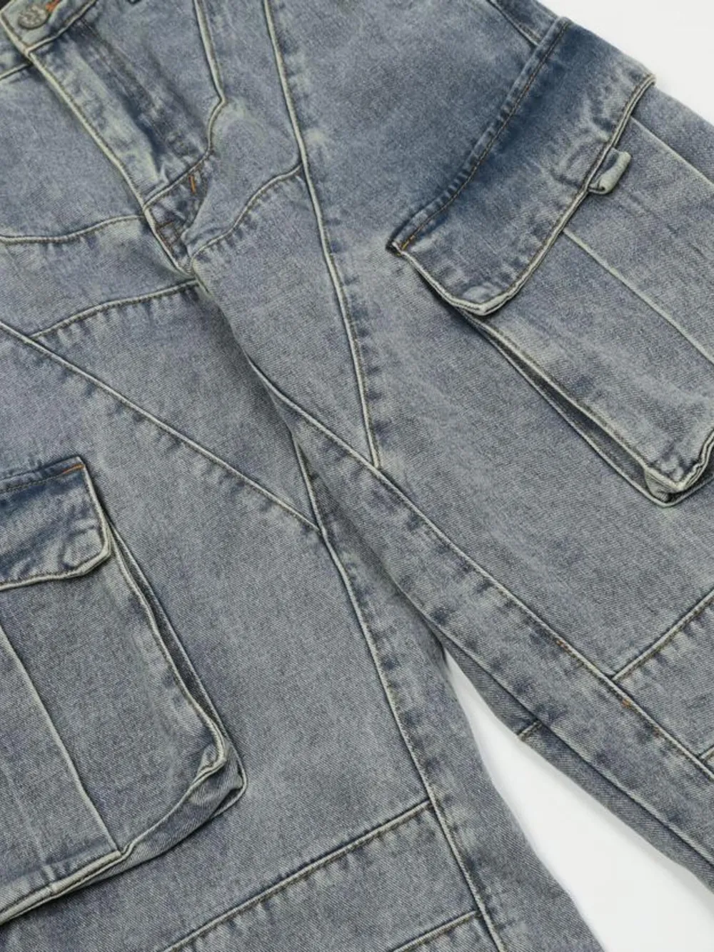 Men's Multi-Pocket Cargo Wide Leg Jeans, image 7