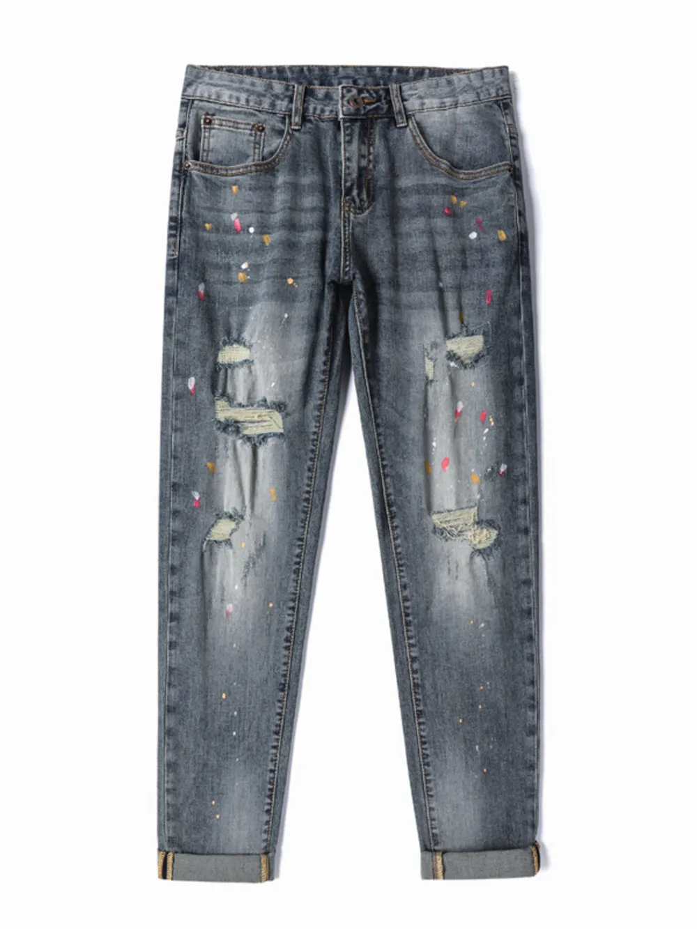 Men's Distressed Slim Fit Jeans, image 6