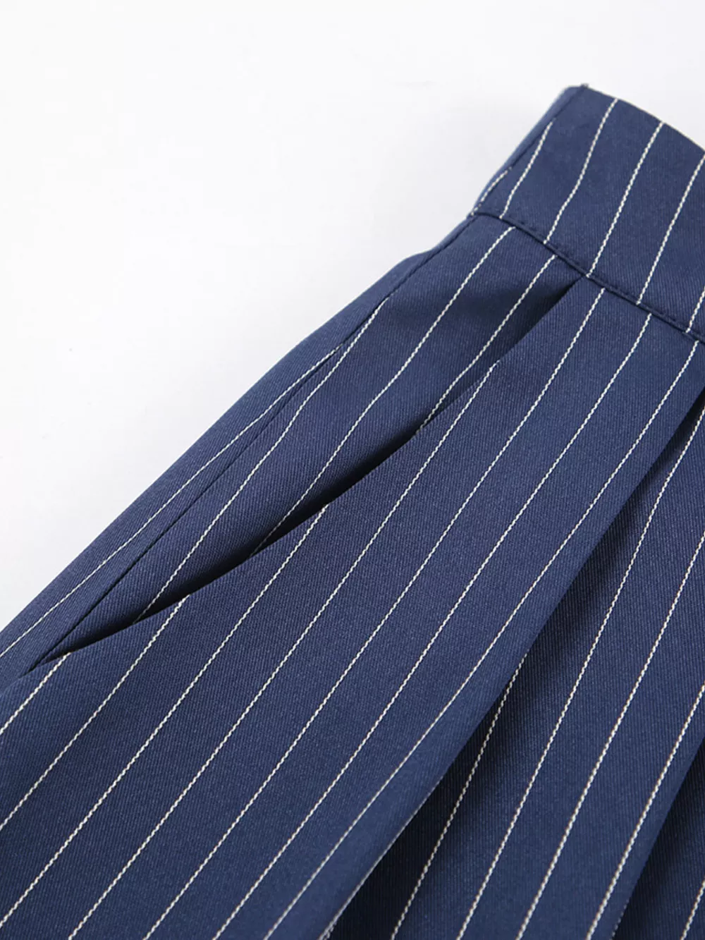 High-Waisted Pinstripe Wide-Leg Pants, image 8