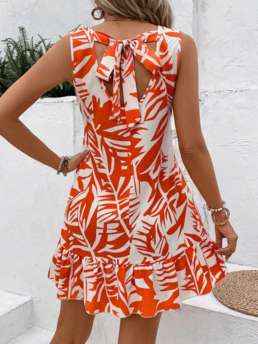 Ruffle Hem Sleeveless Mini Dress, image 3