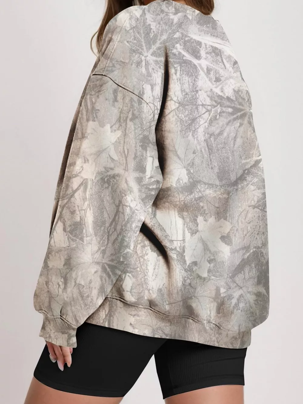 Oversized Printed Crew Neck Sweatshirt, image 5
