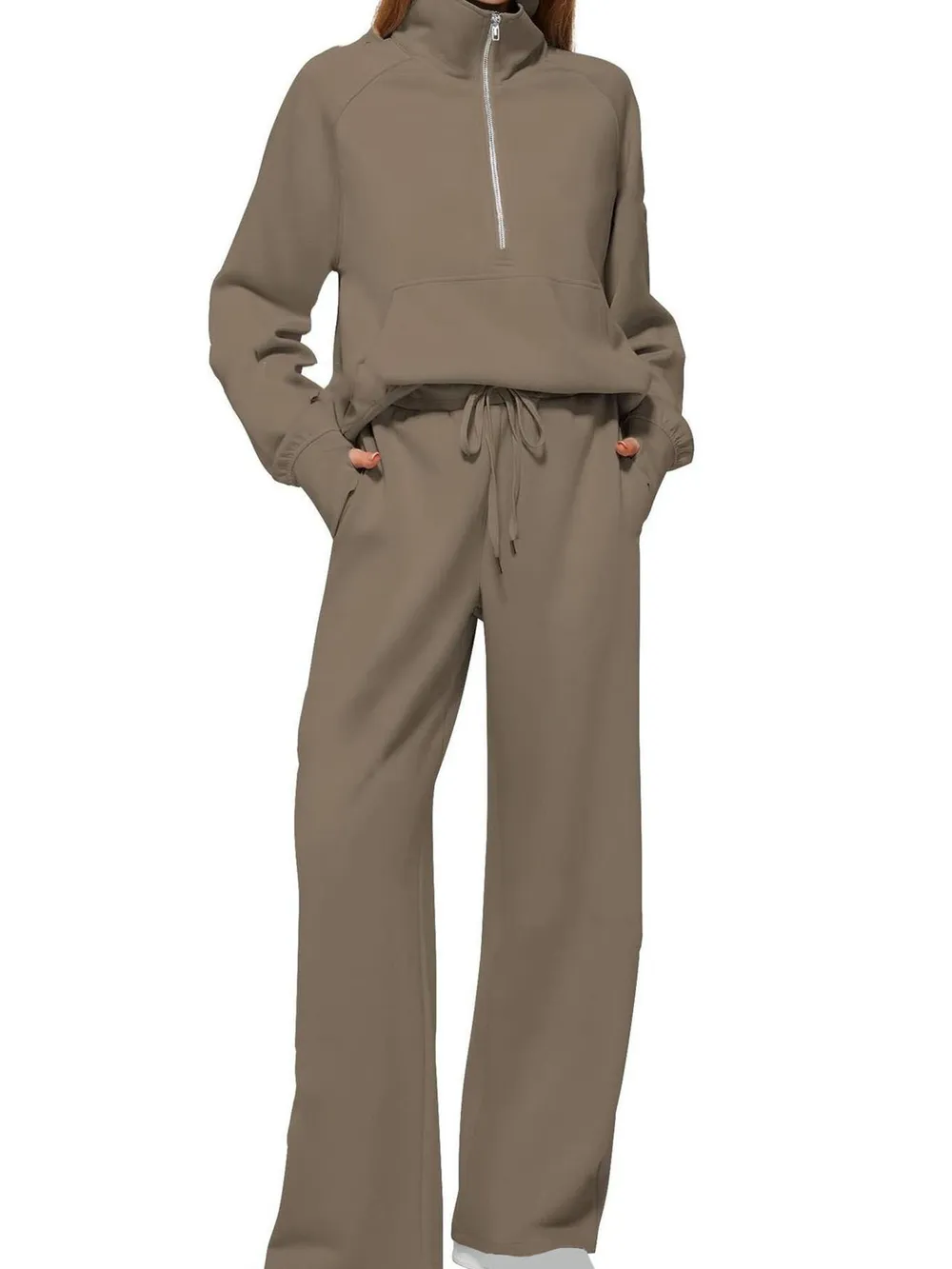Half Zip Long Sleeve Top and Pants Set, image 5