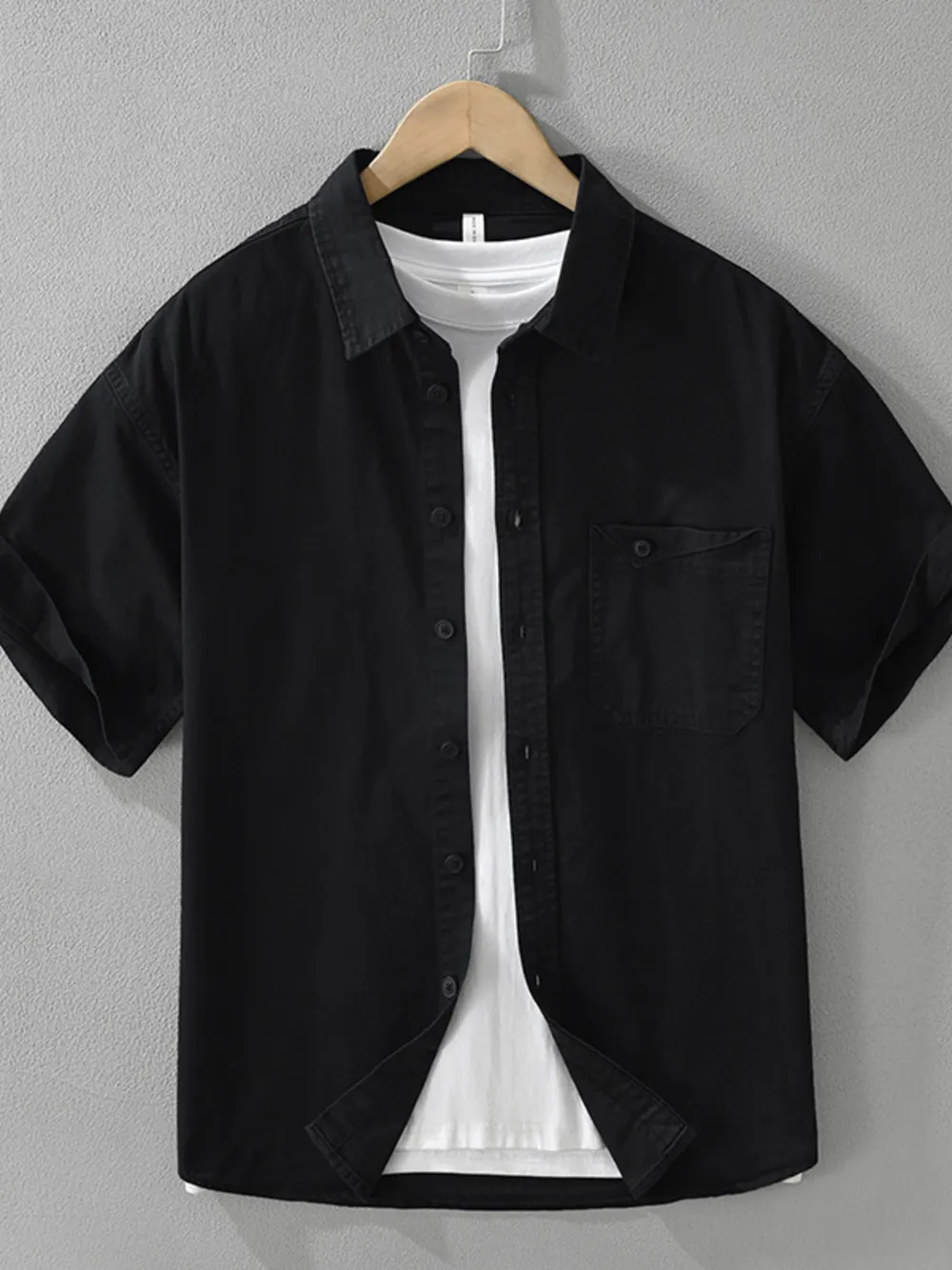 Men's Plus Size Button Up Short Sleeve Shirt, image 4