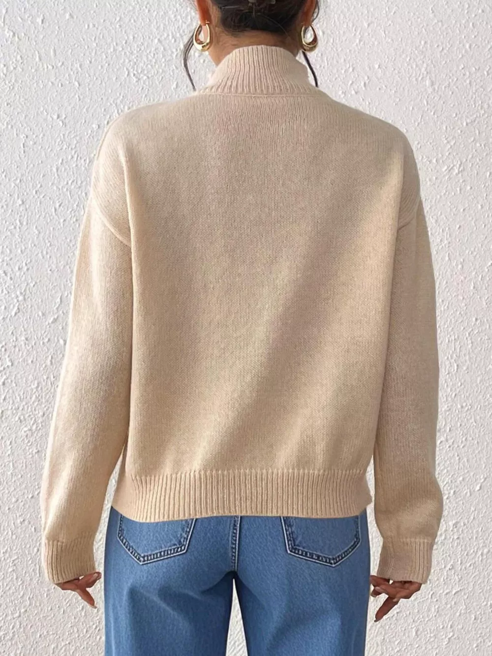 Turtleneck Dropped Shoulder Sweater, image 6