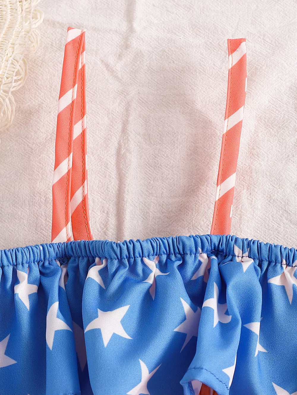 Children's Patriotic Star-Spangled Cami and Denim Shorts Set, image 3