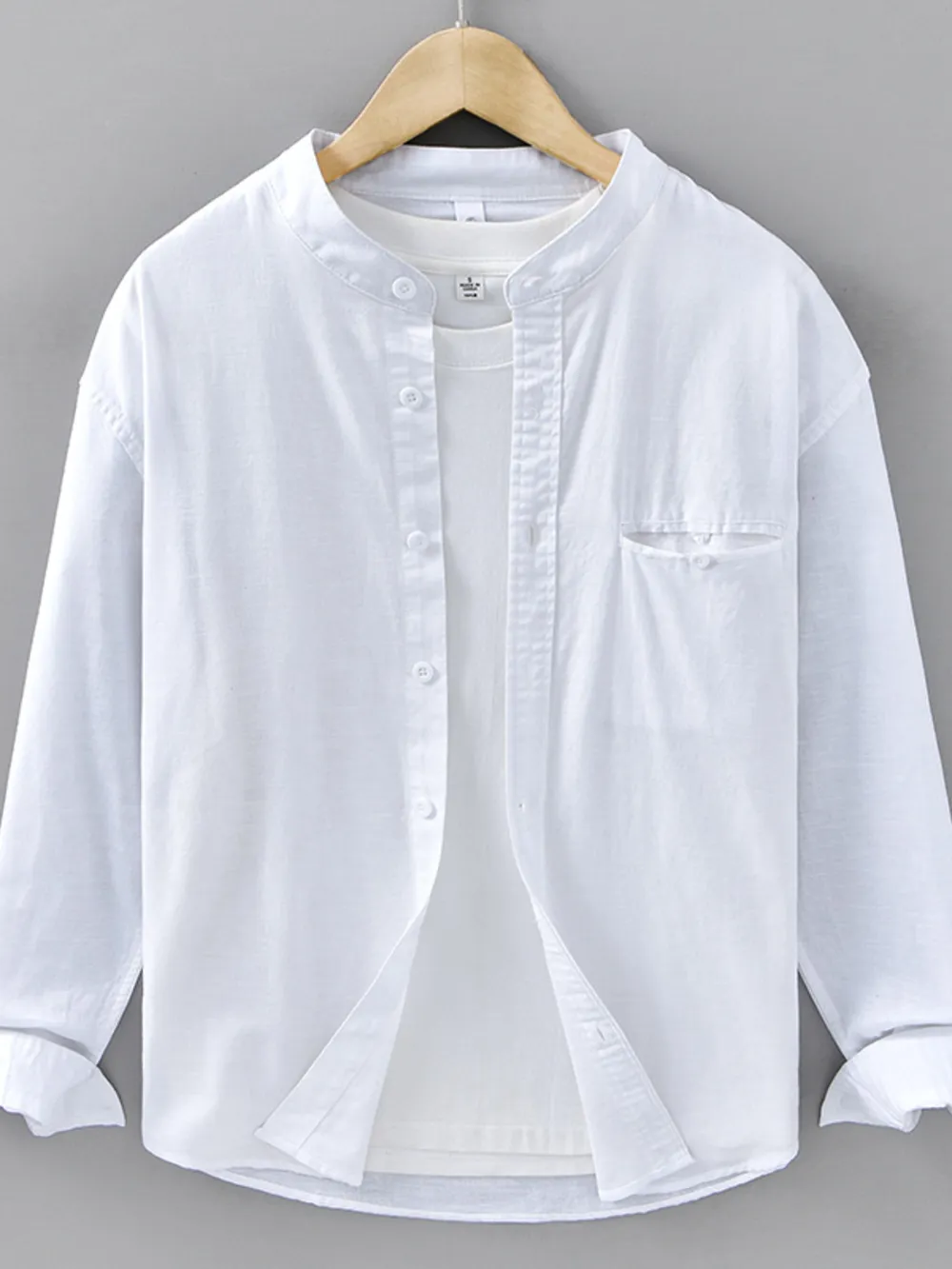 Men's Plus Size Casual Button Up Long Sleeve Shirt, image 3