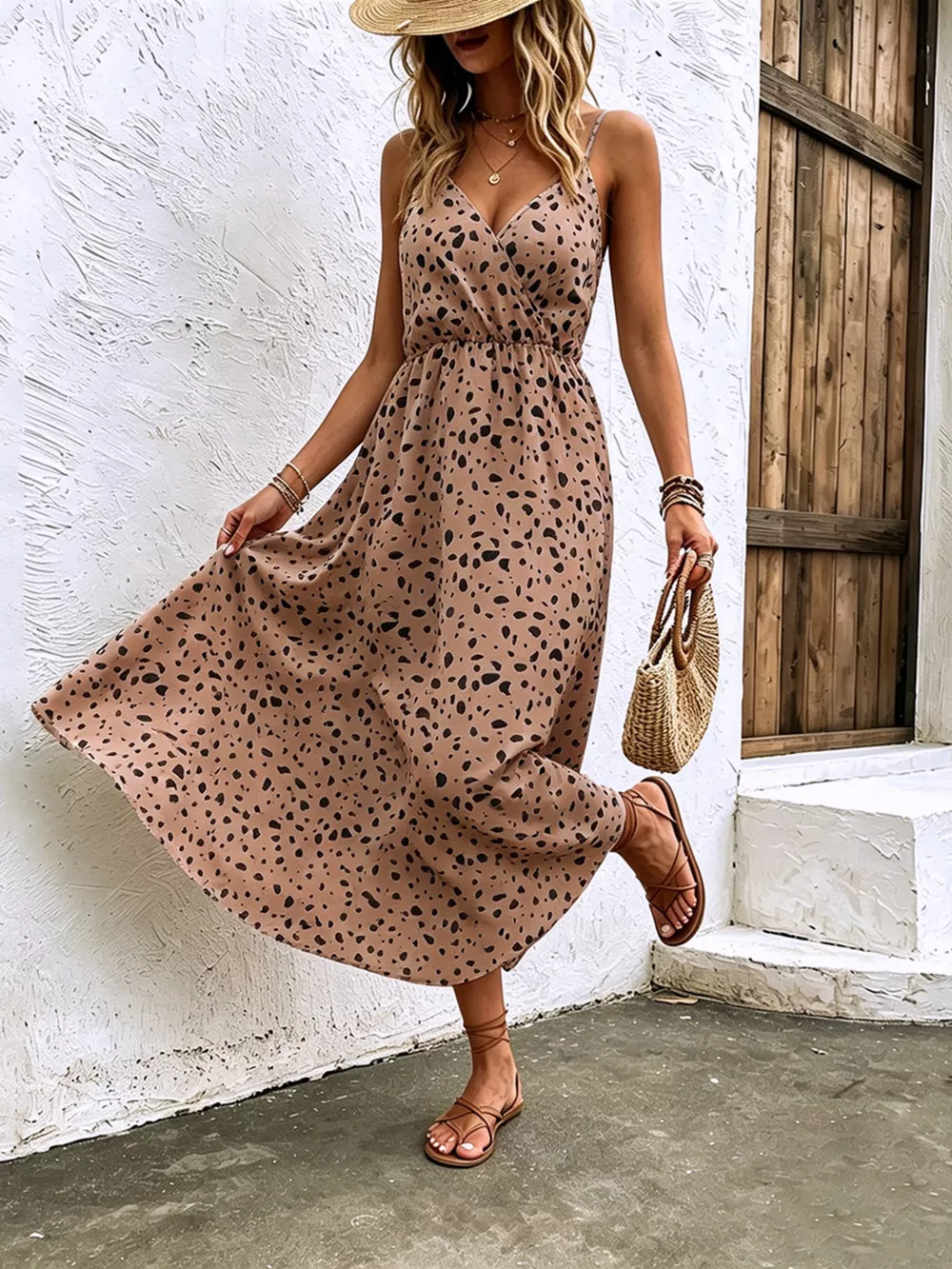 Floral Print Spaghetti Strap Midi Dress, image 10